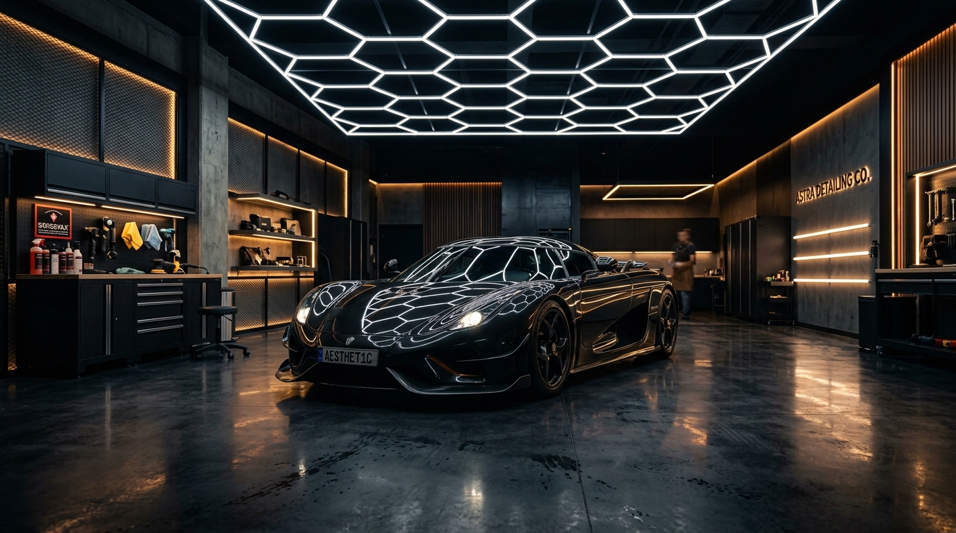 Youtoo Detailing stüdyosunda bakımı yapılan siyah spor otomobil